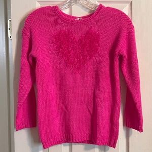 Deux Par Deux Pink Heart Sweater Girls 10